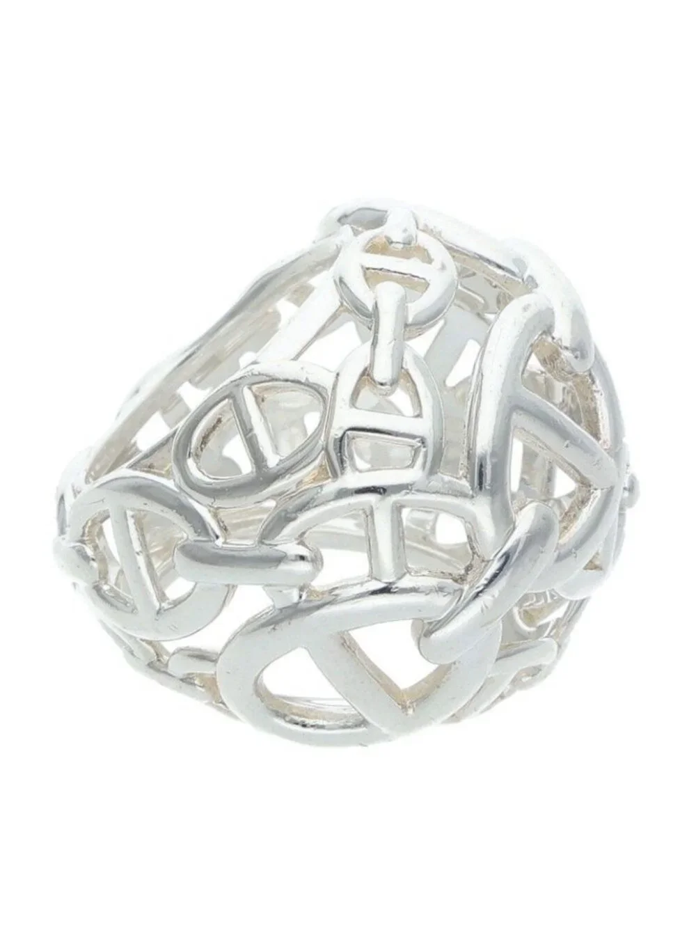 Hermes Chaine D'ancre Enchainee TGM Silver Ring